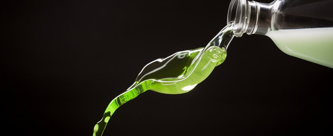 bioethanol fuel being poured on a black background