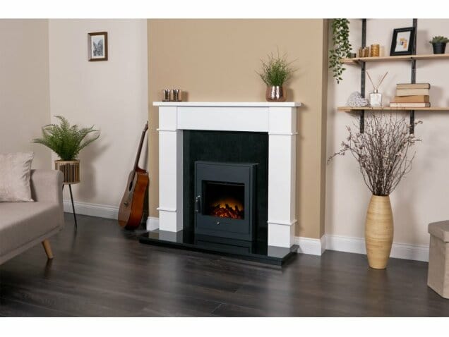 Adam Oslo Electric Fire Inset Stove in Black with Remote Control