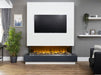 front view of adam sahara 61 inch media electric fire