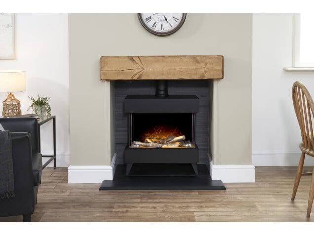 Adam Viera Black Electric Stove Fire Freestanding - Switch Control