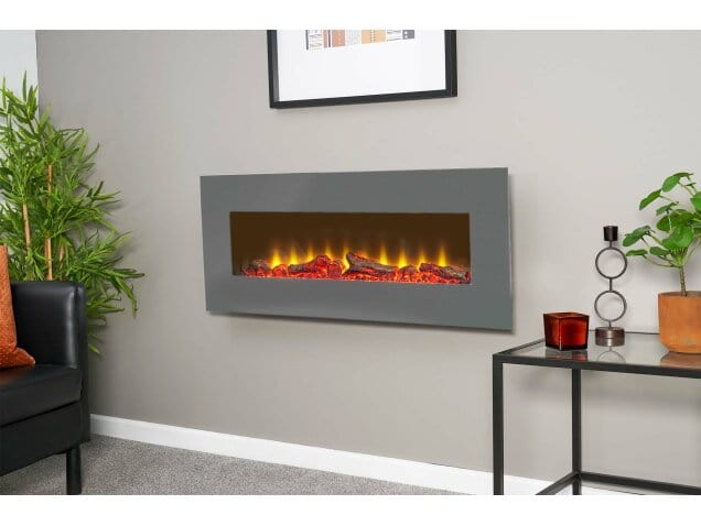 Sureflame WM-9505 Grey Wall Mounted Electric Fire with Remote, 42 Inch