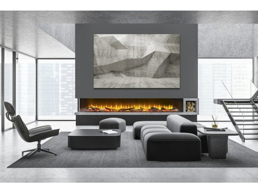 Acantha aspire 200 corner media fire in a grey modern lounger area