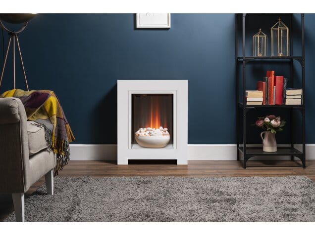 pure white adam monet electric fireplace suite with fireplace