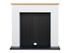 adam innsbruck fireplace stove in pure white and black front view