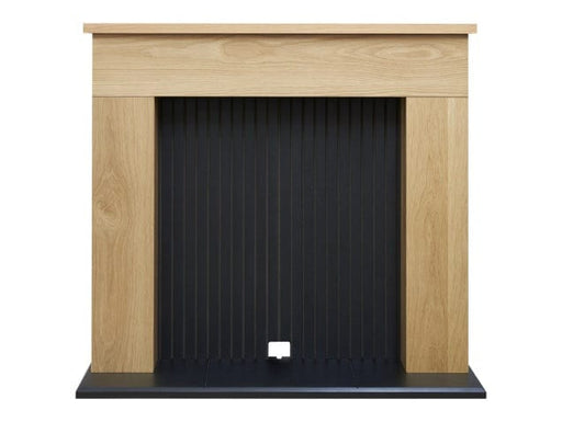 Adam Innsbruck oak surround and black hearth and back panel