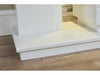 acantha amalfi white marble electric fireplace suite against the floor