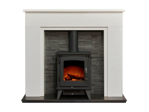 Echo Electric Stove in Charcoal Grey as part of Adam Rimini Stove Suite