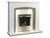 Adam savanna fireplace electric suite in white and grey