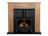 Wood house black stove in adam new england oak and black fireplace