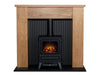 Fireplace adam new england stove suite in oak and black