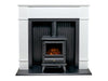 adam oxford stove suite in pure white with black electric stove 48 inches