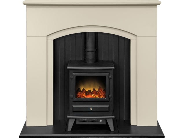 adam rotherham stove suite with black hudson electric stove