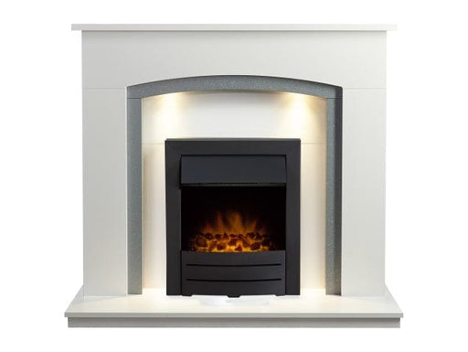 adam savanna electric fireplace suite with black fire