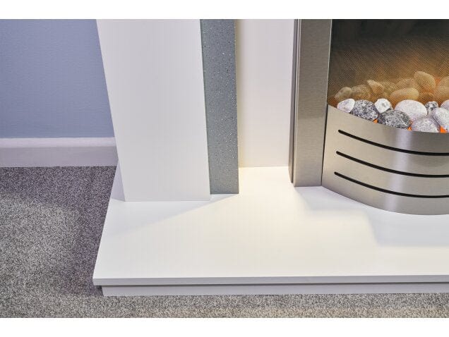 pure white and grey adam savanna fireplace suite with comet electric fire