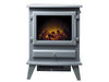 front angle of a adam grey hudson fire stove