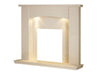 aurora 48 inch surround fireplace without fireplace in beige 1 inch rebate marble