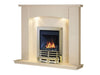 Beige aurora 48 inch sorento fireplace surround in beige with 1 inch rebate