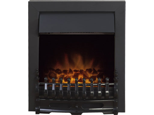 Adam Blenheim black fireplace that is electric front view