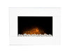 pebbles in a white adam carina wall mounted fire