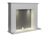 48 inch adam corinth fireplace in white and grey