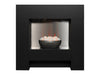 Adam cubist black fireplace suite on white background