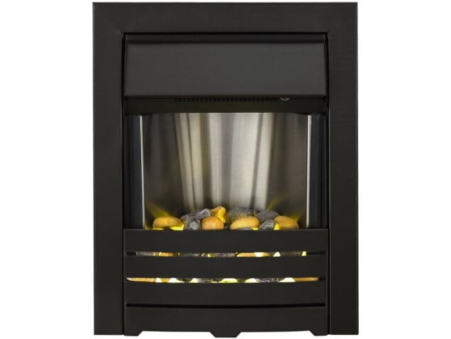 Front View of the Electric inset fire in black