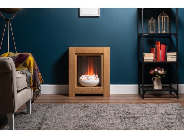 adam monet oak electric fireplace suite