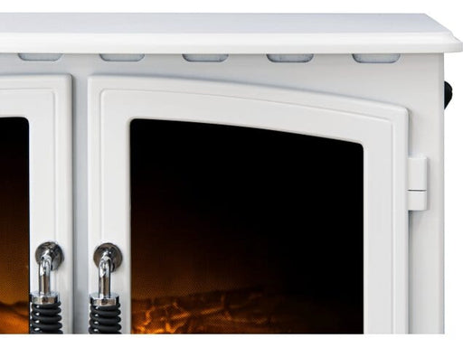 doors of the adam woodhouse pure white electric stove