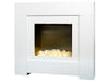 side view adam brooklyn pure white electric fireplace suite