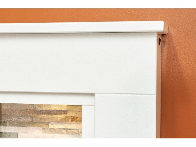 against wall the Acantha amalfi marble stove fireplace 48 inches