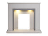 acantha allnat fireplace in grey marble 48 inches and downlights