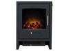 The Adam Bergen electric stove from front view in charcoal grey