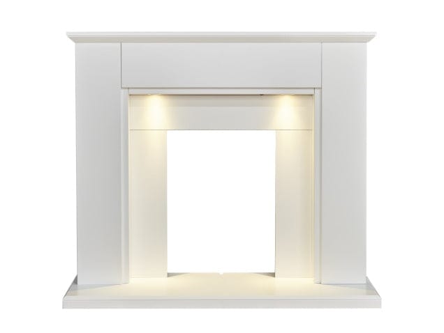 adam eltham pure white fireplace with downlights 45 inches