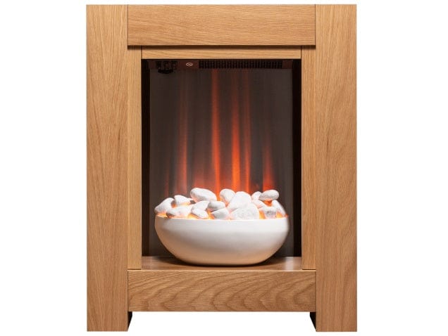 front view of the Adam Monet suite that is an electric fireplace