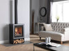 Living room scene with the gas fireplace stove called ethos 400